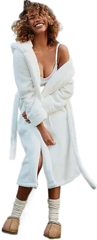 Plush hooded robe