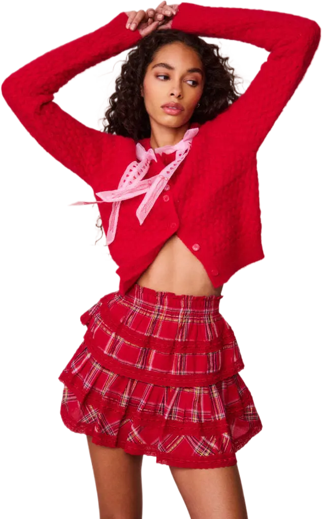 Ruffle Mini Tartan Skirt