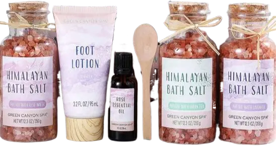 6 Pcs Himalayan Bath Salts Foot Soaks Spa Gift Set