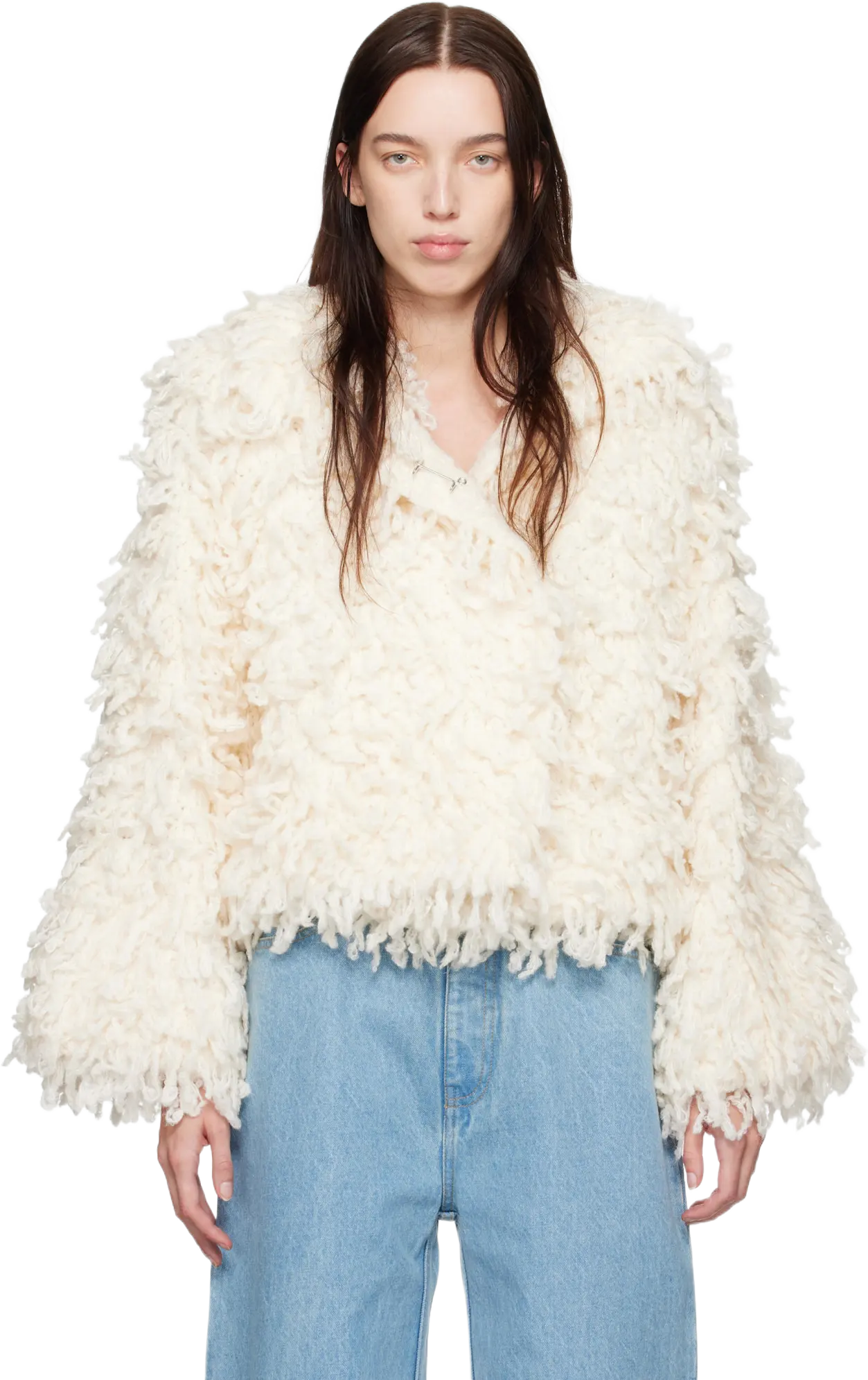 CHRISTOPHER ESBER
Off-White Valais Hand Crochet Jacket