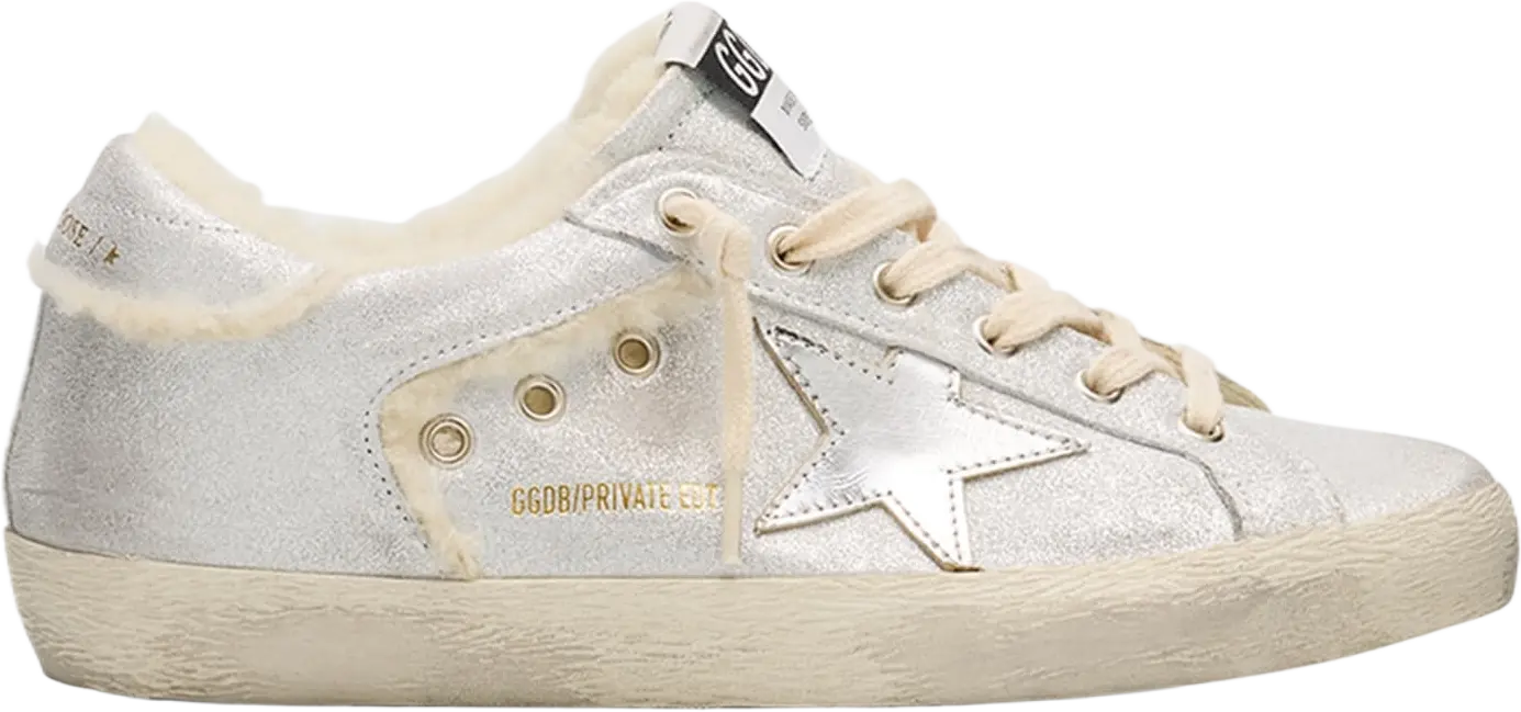 Superstar Metallic Leather and Shearling Sneakers