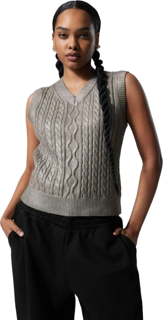 METALLIC CABLE-KNITTED VEST