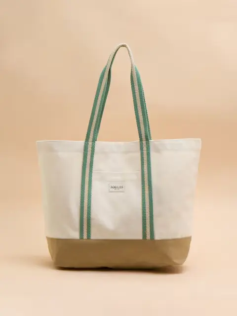 Promenade Neutral Canvas Beach Bag 